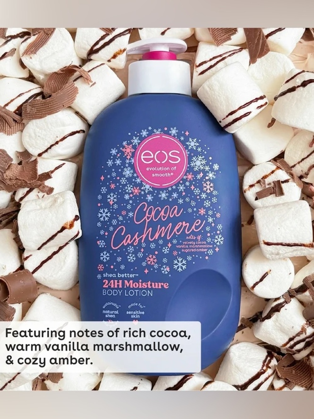 LIMITED EDITION EOS Cocoa Cashmere 24H Moisture Body Lotion -16 oz